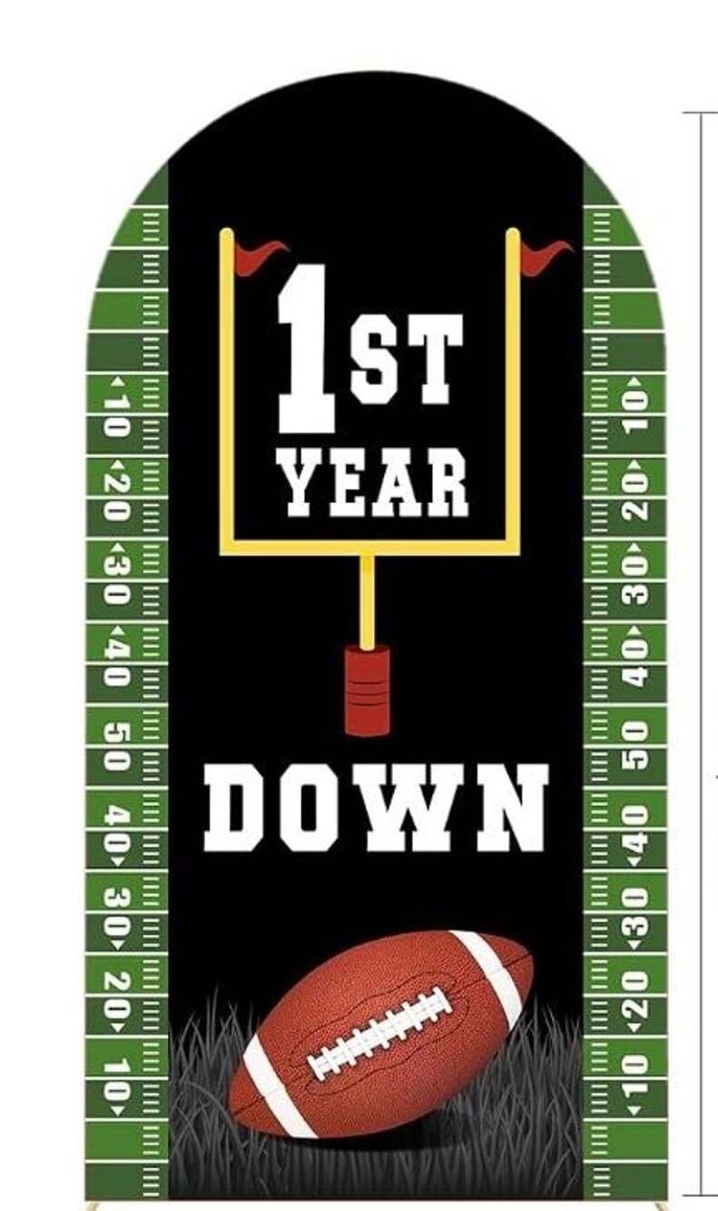 First Year Down Football Arch Backdrop Party Decor